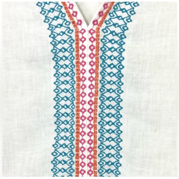 House Of Harlow 1960 Shirt Linen Embroidered Top Size S Small Blouse - Picture 4 of 7